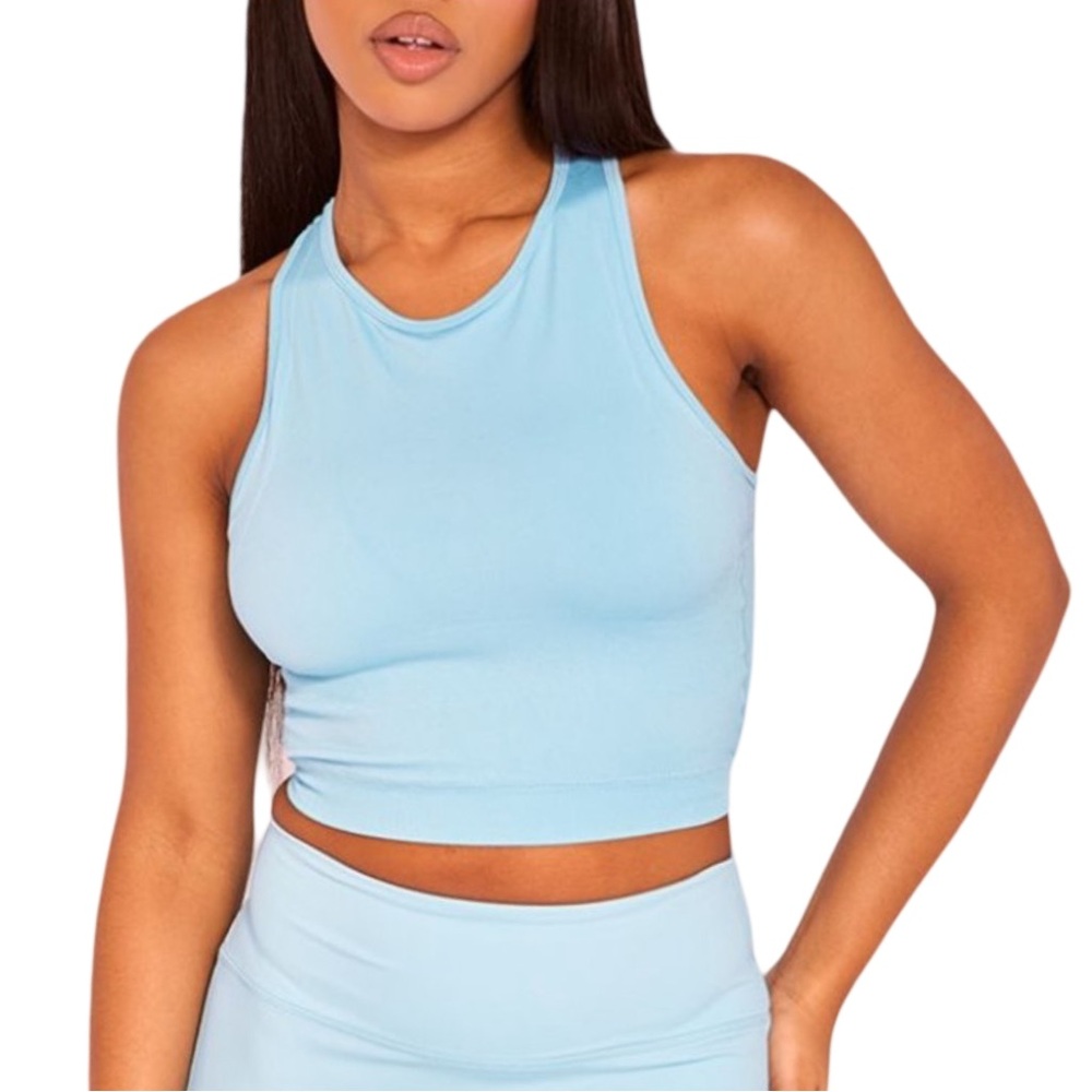PRETTYLITTLETHING Bright Blue Seamless Bust Panel Sports Bra